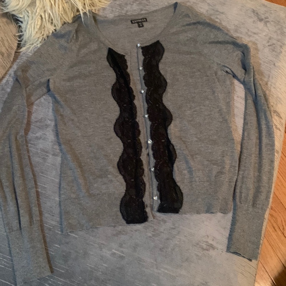 Express Lace & faux Diamond Cardigan